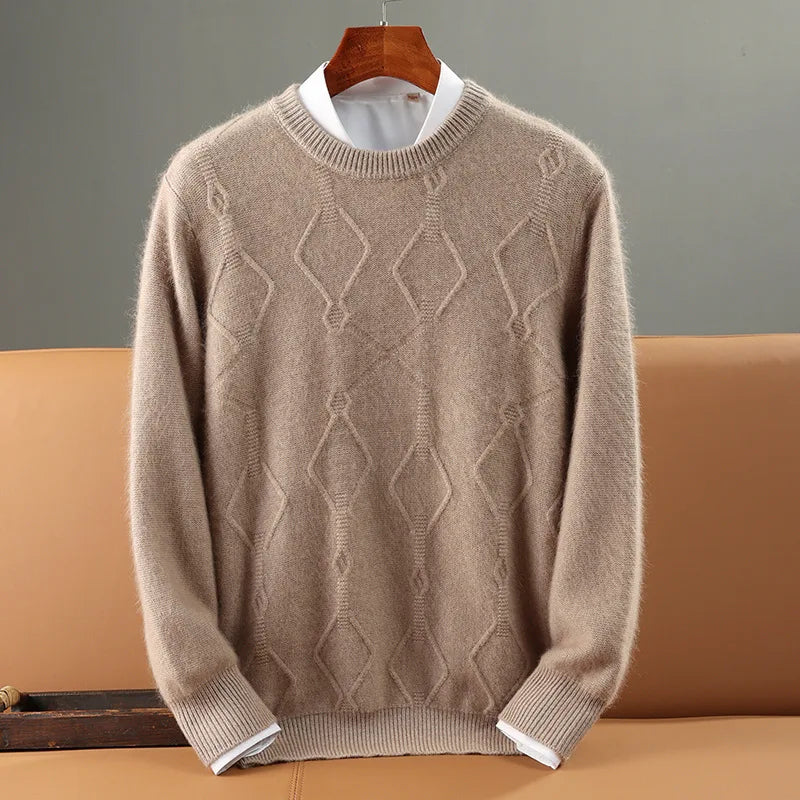 Maglione in cashmere con motivo a diamante